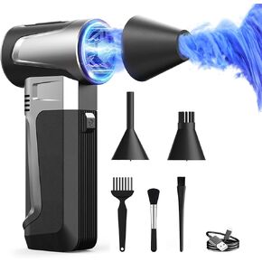 Compressed Air Duster Mini Blower Turbo Fan, CAMCAMP 3 Gear Adjustable 160000RPM Electric Air Duster, Keyboard Cleaning Kit, Rechargeable Cordless Air Blower for Car/PC Electric Devices Cleaning
