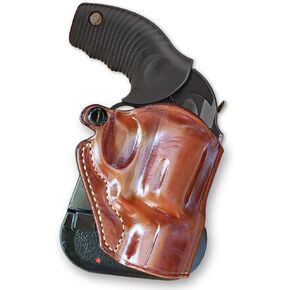 Premium Leather OWB Paddle Holster Open Top Fits Taurus 605 Poly Protector 357 Mag 2'' Barrel, Right Hand Draw, Brown Color #1421#