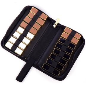 ROWNYEON Lipstick Organizer Case Lipstick Holder Portable Lipstick Bag Travel Makeup Bag Cosmetic Case Large Capacity Lipstick Carrying Case Makeup Artist Lip Gloss Storage Bag