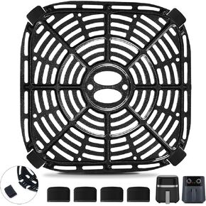 Air fryer Replacement Parts for BLACK+DECKER Purify 6QT Air Fryer, 8.1’’×8.1’’Air Fryer Grill Pan Grill Plate Crisper Plate Accessories Tray Rack