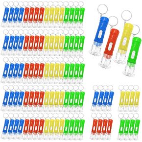 100 Pcs Mini Flashlight Keychains Bulk for Kids Assorted Colors Torch Keyring LED Bright Party Favors, Camping, Travel, Home or Office(4 Colors)