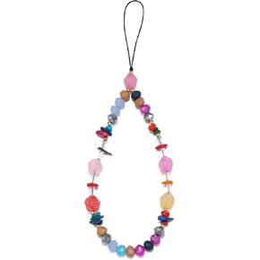 Phone Charms Strap, Beaded Lanyard Wrist Strap Phone Chain String Pearl Bracelet Keychain Wallet AirPods Decoration