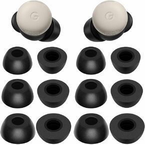 Pixel Buds Pro 2 Memory Foam Tips Earbud, 3 Pairs Replacement Comfortable No Silicone Pain Noise Isolation Earbuds Accessories Compatible with Google Pixel Buds Pro 2nd - Black S/M/L