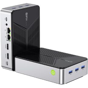GMKtec Mini PC NAS, G9 Intel N150 Dual Boot Windows 11 Pro Linux Desktop Computer 12GB DDR5 64GB EMMC + 2TB M.2 SSD, 4*M.2 NVMe Slots, Dual NIC 2.5GbE, USB-C/USB 3.2 10Gbps, Network Attached Storage