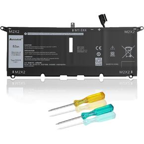 BND DXGH8 Battery Replacement for XPS 13 9370 9380 2019 13 7390 7391 2-in-1 5390 5391 7490 3301 E3301 Vostro 13 5390 5391 Series 0H754V H754V G8VCF HK6N5 P113G001 P82G P82G001