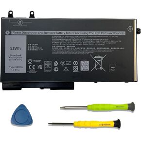 R8D7N Laptop Battery Replacement for Dell Inspiron 7590 2-in-1 7591 2-in-1 7791 2-in-1 Latitude 5400 E5400 5500 E5500 Precision 3540 M3540 Series 1V1XF 4GVMP W8GMW 11.4V 51Wh