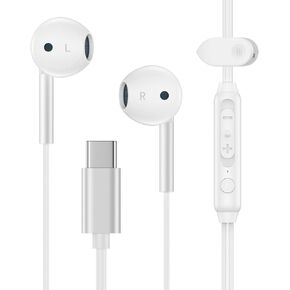 Samsung S25 USB C Headphones Wired for Galaxy S25 Ultra S24 Ultra FE/S23/S22/S21/S20,USB Type C Wired Headphones Earbuds Earphones HiFi Stereo with Mic Volume Control for iPhone 16 Pro 15 Pro Max Plus