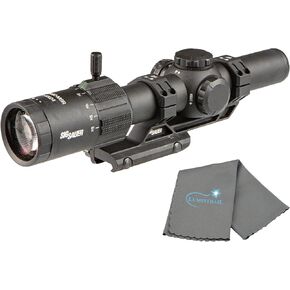 Sig Tango MSR LPVO Scope, 1-6x24mm Scope, 6X Zoom, Illuminated BDC6 Reticle, IPX7 Waterproof, Black, with a Lumintrail Lens Cleaning Cloth