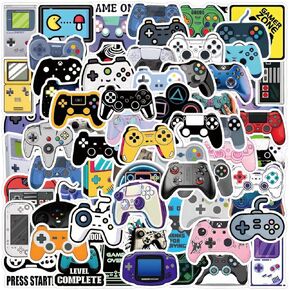 120PCS Video Game Stickers Cool Cartoon Gamepad Sticker Decals for Teens Boys Kids Waterbottle Stickers for Laptop Pad Bedroom GameBox Scooter Stickers Waterproof