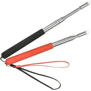 2 Pieces Pointer Stick 1m Extendable Pointing Stick for Teachers Retractable Telescope Pointer with Lanyard for Coach Class Classroom Whiteboard Post Pointer Black Red
