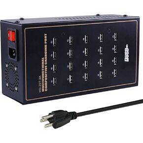 محطة شحن USB ، Cinlinso 20 Port 200W/40A محطة شاحن USB متعددة مع حماية ذكية للهواتف الذكية لمدرسة التسوق المدارس مراكز التسوق