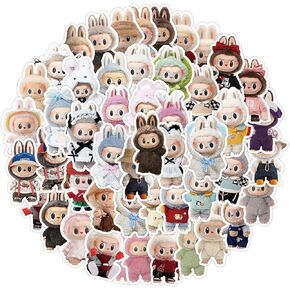 50pcs Labubu Cartoon Stickers for Teen Water Bottle, Cool Terror Labubu Waterproof Vinyl Decal for Kids Adult Girl Laptop Skateboard Phone Guitar Travel Case Bike