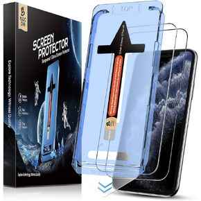 MAGIC JOHN 2 Pack for iPhone 11 Pro/iPhone X/iPhone XS 5.8 inch Tempered Glass Screen Protector, Auto Dust-Elimination Installation, Bubble Free, HD Clear, Easy Installation