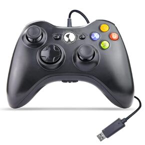 Luklihe Wired USB Gamepad Computer Computer لجهاز الكمبيوتر Xbox One 360 ​​Slim Slim Enhanced Dual Motors (Black)