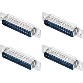MECCANIXITY VGA Connector VGA25 Male Socket 25-pin 2-Row Male Serial Port Terminal Breakout for Mechanical Equipment CNC Computers Pack of 4