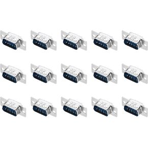 MECCANIXITY VGA Connector VGA9 Male Socket 9-pin 2-Row Male Serial Port Terminal Breakout for Mechanical Equipment CNC Computers Pack of 15