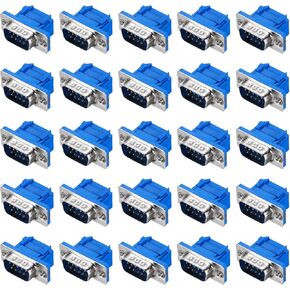MECCANIXITY D-sub Connector DB9 IDC Crimp Connector Male Socket 9-pin 2-Row Male Serial Port Terminal Breakout for Mechanical Equipment CNC Computers Pack of 25