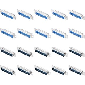 MECCANIXITY VGA Connector VGA25 Male Female Socket 25-pin 2-Row Male Female Serial Port Terminal Breakout for Mechanical Equipment CNC Computers Pack of 20