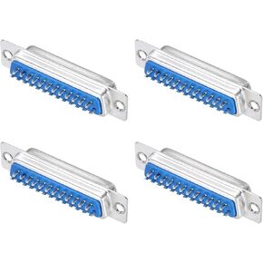 MECCANIXITY VGA Connector VGA25 Female Socket 25-pin 2-Row Female Serial Port Terminal Breakout for Mechanical Equipment CNC Computers Pack of 4