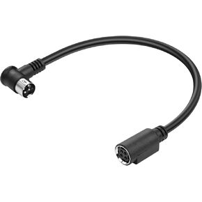 PNGKNYOCN Right Angle 4 Pin DIN Male to Female DC Power Short Cable for CCTV Camera System Chargers Adapter (20CM)