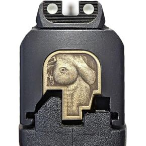Milspin Slide Back Plate Compatible with Smith and Wesson M&P Shield Subcompact | Deep Engraved | Veteran Made in USA (Brass Knockers Right Facing)