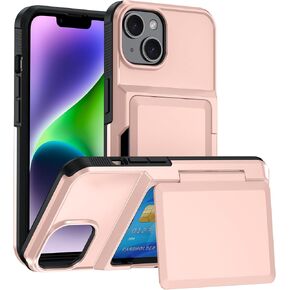 for iPhone 13/14 Wallet - Style Protective Case with Card Holder (Holds 5 Cards) - Dark