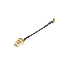 uxcell MMCX Male Right Angle to SMA Female Bulkhead,Pigtail Antenna Coaxial RF1.37 Low Loss Cable,RF Coaxial Connector,2inch