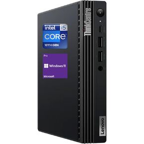 Lenovo ThinkCentre M70q MFF Business Desktop, 13th Gen Intel Core i5-13400T, 16GB RAM, 256GB SSD, Wired Keyboard & Mouse, Antenna, HDMI, DP Port, RJ45, Wi-Fi 6, Windows 11 Pro, Black