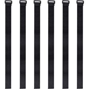 Azarxis Cinch Straps with Heavy Duty Buckle Reusable Durable Hook and Loop Elastic Webbing for Fastening Extension Cords Ropes Hoses Securing Garage Storage (19.7" Length - 1" Width - 6 PCS)