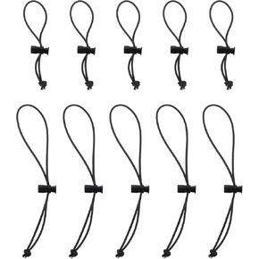 HARFINGTON 10pcs Elastic Cable Tie 5.9" 9.84" Multipurpose Extra Thick Cable Organizer Adjustable Cable Strap Toggle Tie Reusable Tangle for Home Office Travel, Black