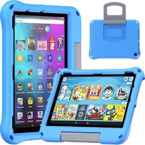 Fire HD 10 Tablet Case for Kids, Amazon Kindle Fire HD 10 & 10 Plus Tablet (2023/2021 Release,13th/11th Generation) Ubearkk Shock-Proof Protective Back Cover Cases with Foldable Stand Holder, Blue
