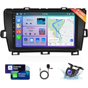 [8 CORE 6G+128G] Car Radio for Toyota Prius 2010-2015 with Wireless Apple Carplay/Android Auto, 9 Inch Android 13 IPS Touch Screen Car Stereo, Bluetooth, GPS Navi, WiFi, SWC, DSP + Backup Camera