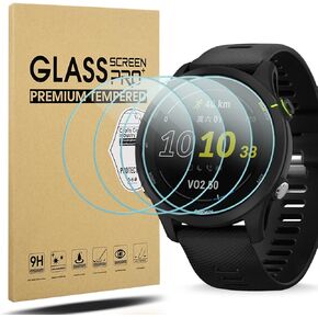Suoman 4-Pack for Garmin Forerunner 255/255 Music Screen Protector Tempered Glass,Anti-Scratch No Bubble Screen Protector for Garmin Forerunner 255 Smartwatch