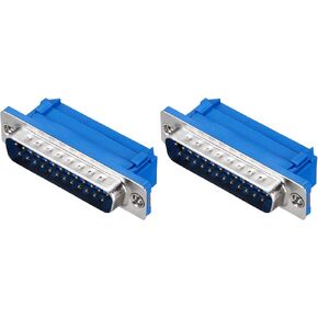 MECCANIXITY D-sub Connector DB25 IDC Crimp Connector Male Socket 25-pin 2-Row Male Serial Port Terminal Breakout for Mechanical Equipment CNC Computers Pack of 2