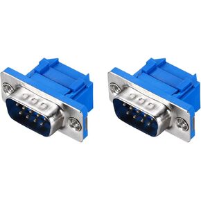 MECCANIXITY D-sub Connector DB9 IDC Crimp Connector Male Socket 9-pin 2-Row Male Serial Port Terminal Breakout for Mechanical Equipment CNC Computers Pack of 2