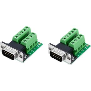 MECCANIXITY VGA Connector VGA9 Male Socket 9-pin 2-Row Male Solderless Serial Port Terminal Breakout for Mechanical Equipment CNC Computers Pack of 2