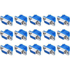 MECCANIXITY D-sub Connector DB9 IDC Crimp Connector Female Socket 9-pin 2-Row Female Serial Port Terminal Breakout for Mechanical Equipment CNC Computers Pack of 15