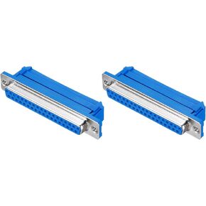 MECCANIXITY D-sub Connector DB37 IDC Crimp Connector Female Socket 37-pin 2-Row Female Serial Port Terminal Breakout for Mechanical Equipment CNC Computers Pack of 2