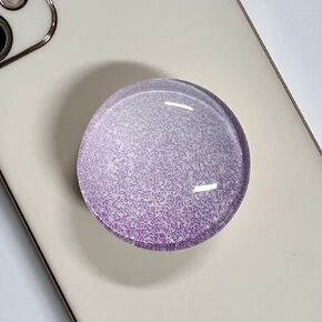 Clear Crystal Collapsible Expandiing Mobile Phone Grip Stand Holder for Smartphones and Tablets Cell Phone Accessory (Purple Glitter)