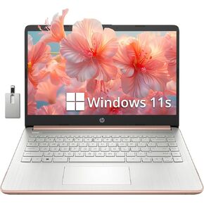 HP Stream 14" HD BrightView Laptop, Intel Celeron N4120, 16GB RAM, 256GB Storage (128GB eMMC + 128GB USB Card), Intel UHD Graphics, HD Camera, Fast Charge, 1 Year Office 365, Win 11 S, Gold