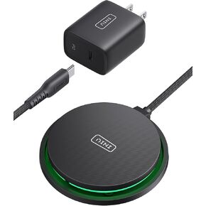 INIU Wireless Charger, 15W Fast Charging LED Mag-Safe Charger, Travel Magnetic Charging Pad Compatible with iPhone 16/15/14/13/12 Series, AirPods 3/2/Pro/Pro 2 (with Adapter)