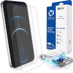 DOME GLASS Whitestone Screen Protector for iPhone 13 pro max (6.7"), Full Tempered Glass Shield with Liquid Dispersion Tech [Easy to Install Kit] Smart Phone Screen Guard - 2pack