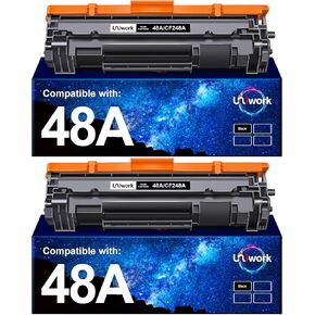 Uniwork 48A Toner Cartridge Replacement for HP 48A Toner Cartridge Black CF248A Compatible for Laserjet Pro M15w M29w M30w M31w MFP M28w M16w Printer (Black, 2 Pack)