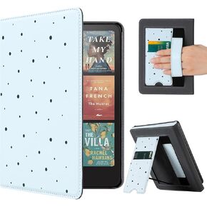 CoBak Case with Stand for Kindle Paperwhite 12th Gen 2024 Released (7") & Kindle Colorsoft Signature Edition - Durable PU Leather Cover with Auto Sleep Wake, Card Slot, Hand Strap Feature