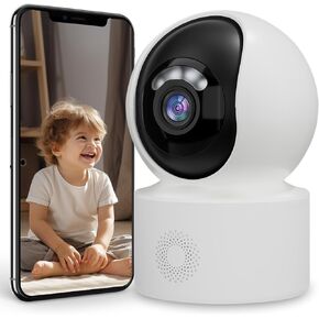 Home Security Camera 360°Indoor Camera with Night Vision, Pet Camera with Mobile App, Indoor Security Camera, Motion Detection, Two-Way Audio, 2.4WiFi Home Camera, Baby Monitor