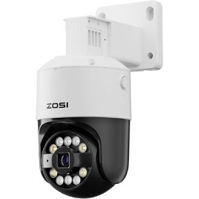 ZOSI C296 3K 5MP Add-on PoE PT Camera Outdoor, Starlight Night Vision, AI Face Human Vehicle Detection, 2-Way Talk, Auto Track, Pan/Tilt, Only Compatible NVR