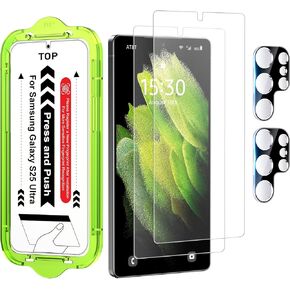 Esanik for S25 Ultra Anti Reflective Screen Protector, Anti-Glare & Fingerprint Unlock Compatible, Matte PET Film [Non-Glass], Auto-alignment Frame, Anti-Fingerprint, Smooth as Silk, 2+2 Pack