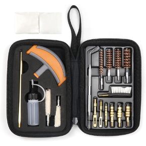 Handgun Cleaning Kit 9mm, .22, .357, .38, 9mm, .45 Caliber Pistol Cleaning Kit (Bronze Bore Brush, Brass Rods, Brass Jags and Brass Slotted Tips) (Handgun Cleaning Kit)