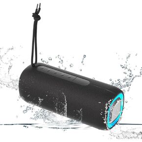 Portable Speaker, Wireless Bluetooth Clear Loud Stereo Sound IPX6 Waterproof Speakers with RGB Lights, BT5.3, Long Playtime, TWS Pairing for Home Outdoor Party Beach Travel, (1PCS, Black)