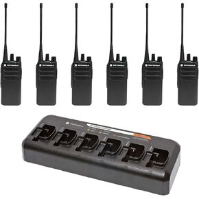 6 حزمة من موتورولا CP100D التناظرية UHF راديو ثنائية الاتجاه ، 16 قناة ، 4 واط (403-480 ميجا هرتز) مع شاحن متعدد